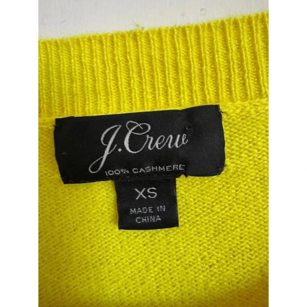 J.Crew bright yellow cashmere crewneck sweater size xs